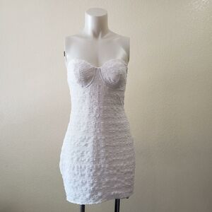 Princess Polly AUGUST MINI DRESS WHITE used size 6